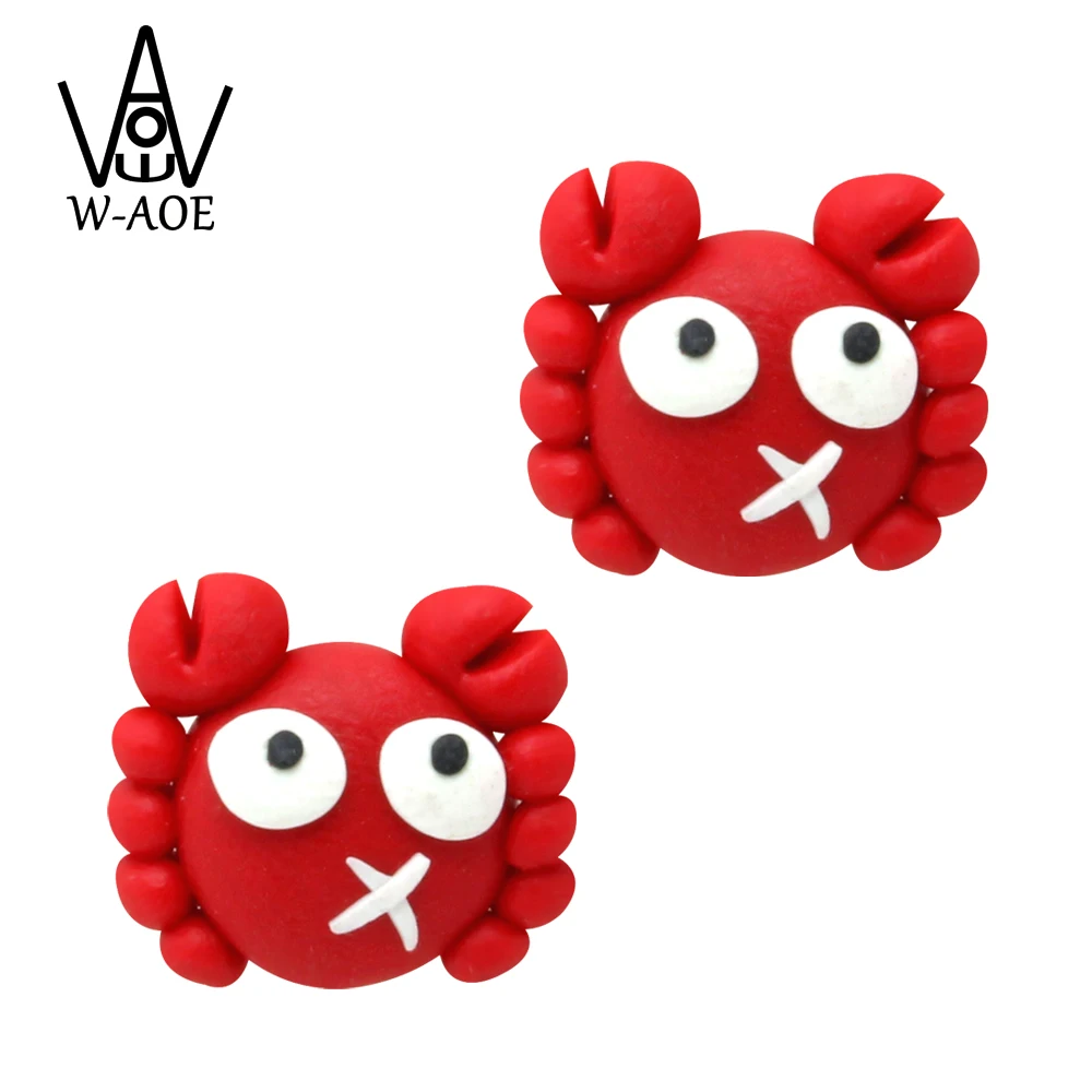 TTPAIAI 30 фирменные серьги-гвоздики ручной работы из полимерной глины и красного краба для женщин и девочек, модные серьги с милыми мультяшными животными для детей, лучший подарок