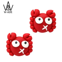 TTPAIAI 30 фирменные серьги-гвоздики ручной работы из полимерной глины и красного краба для женщин и девочек, модные серьги с милыми мультяшными животными для детей, лучший подарок