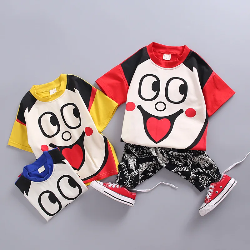 

2019 new Children's kids, boys and girls, baby clothes, short-sleeved kids suit, summer pants.
