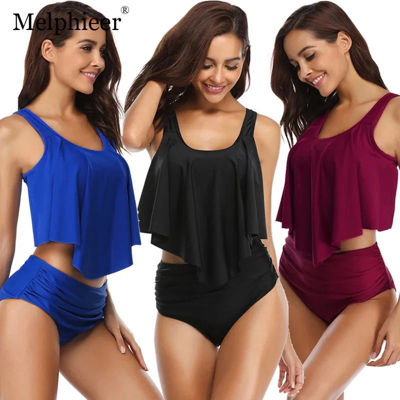 

Swimwear High Waist Bikini Biquinis Feminino 2019 Ruffle Swimsuit Plus Size Bathing Suit Sport Push Up Swimming Suit For Women