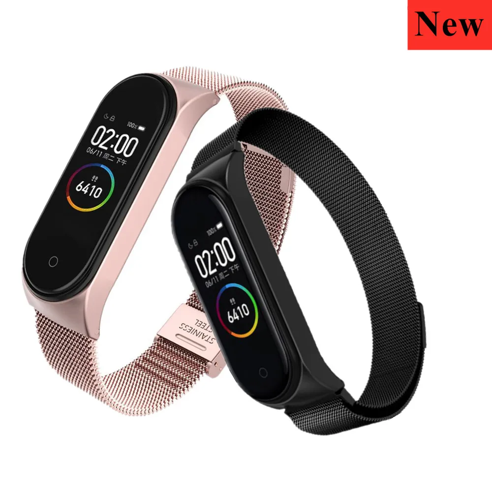 

Mi Band 4 3 Strap Metal Screwless Stainless Steel Bracelet For Xiaomi Mi Band 3 4 Wrist Strap Pulseira Wristbands Miband 3 4