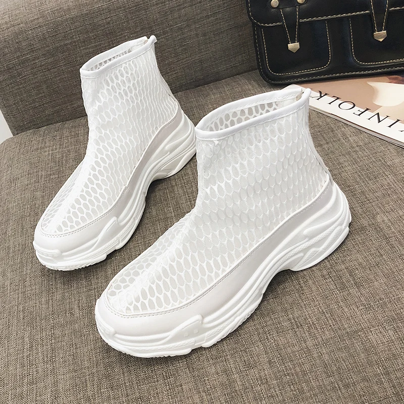 Fujin/Прямая поставка женская обувь на плоской подошве Chaussure модная сетчатая