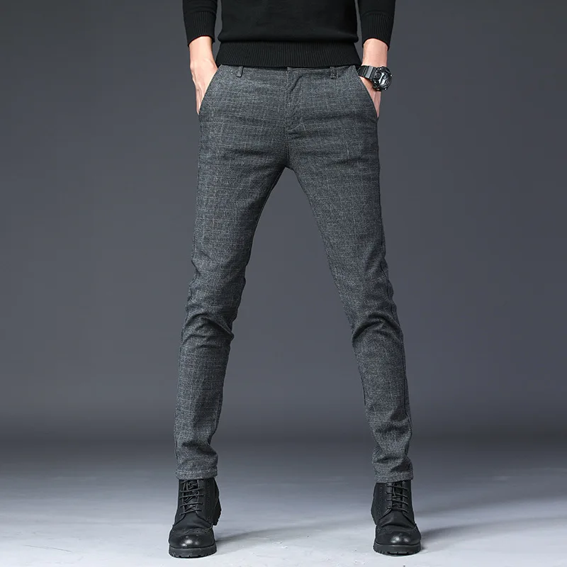 

2019 New Design Upscale Casual Men Pants Cotton Slim Male Pant Straight Trousers Fashion Business Pants Men Plus Size 38