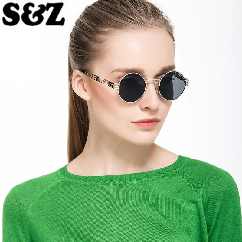 Классические дизайнерские металлические круглые солнцезащитные очки для женщин и мужчин очки в стиле стимпанк Модные женские уличные ретро аксессуары для глаз