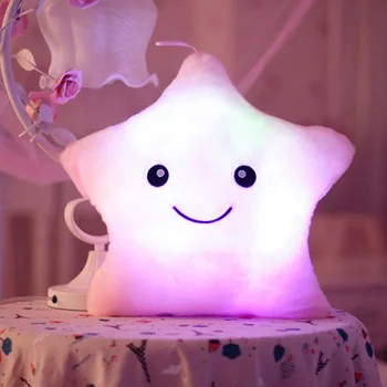 

Kawaii Star Pillow Color Change Luminous Pillow with Glowing LED Light Soft Stuffed Doll Toys for Children Christmas Toys