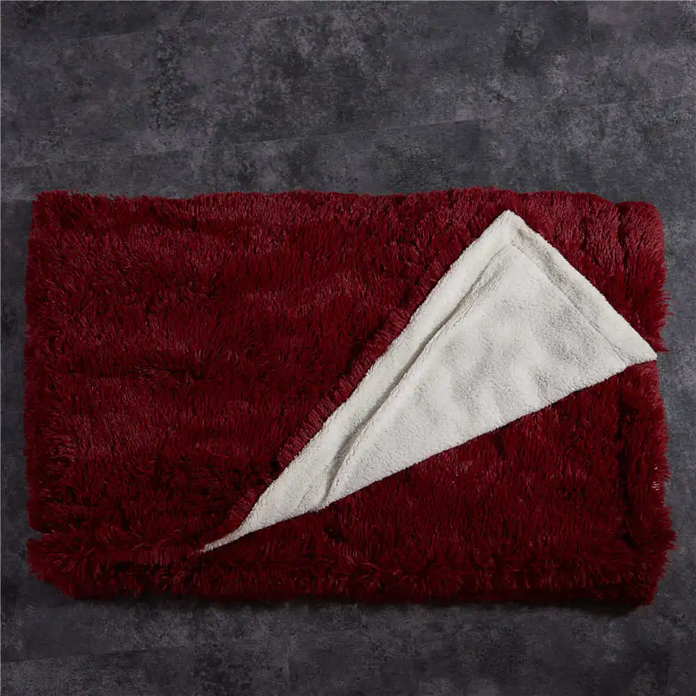 Элегантное Европейское 6 цветов выбор теплое лохматое одеяло бросок кашемир обратно твердый пушистый плюшевый мягкий розовый одеяло для чехол для дивана - Цвет: No.03