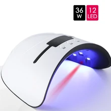 36 Вт УФ-светодиодный светильник для ногтей, маникюрный ЖК-экран, лампа для отверждения всех гель-лаков, умный датчик, дизайн ногтей, 12 Светодиодный шариков, Сушилка для ногтей