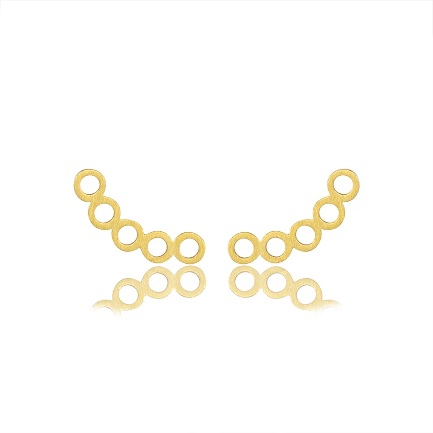 

Brincos 2017 Minimal Five Hoops Ear Studs Stainless Steel Earing Women Sweet Boho Jewelry Circle Stud Earrings Pendientes Mujer