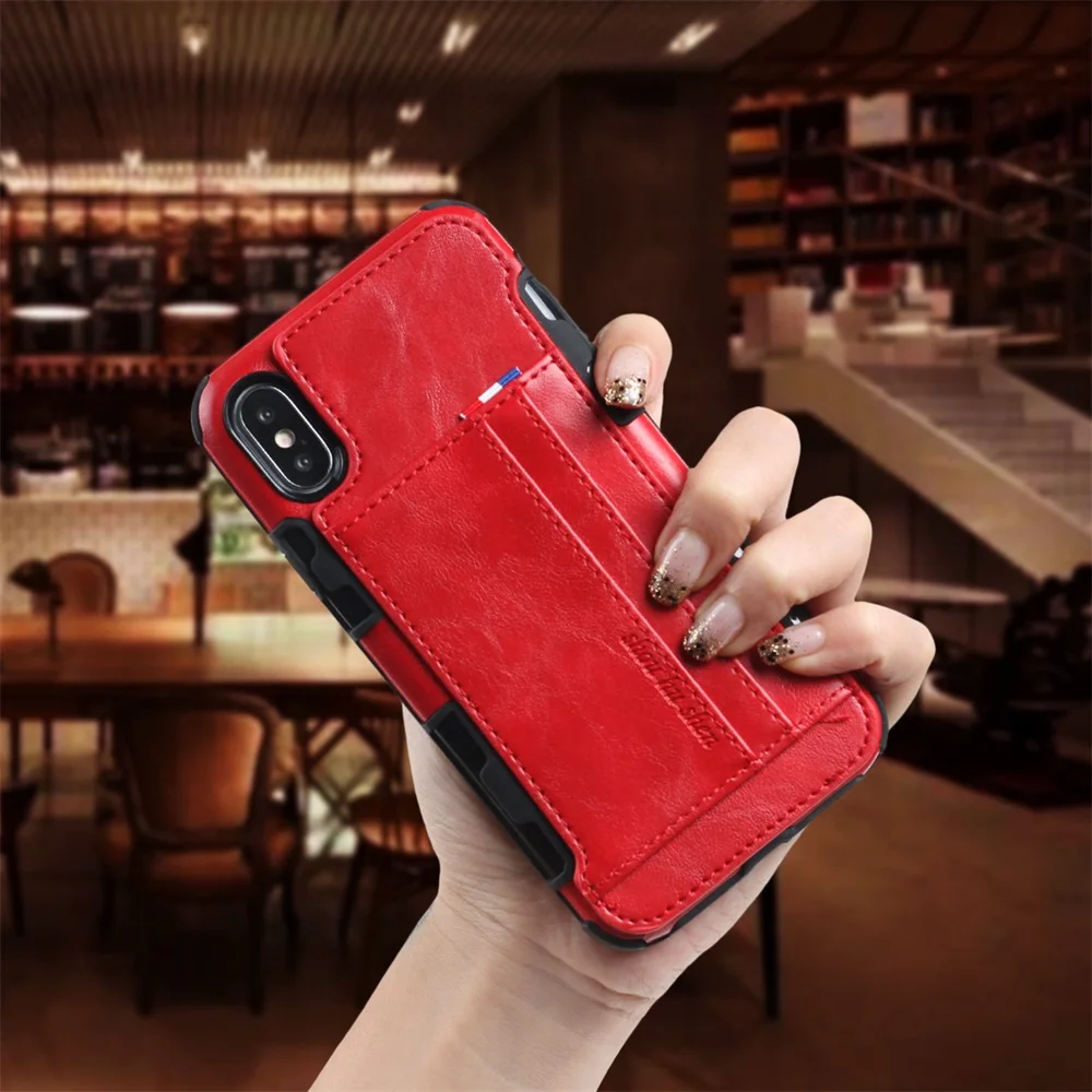 for iPhone 6 7 8 X Luxury PU Leather Texture Design Phone