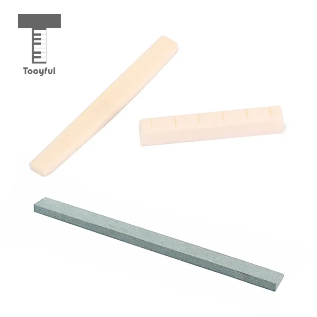 Tooyful 1 Set Natural Bone Saddle Nut&Guitar Sander Sanding Polish for Classical Guitar Parts