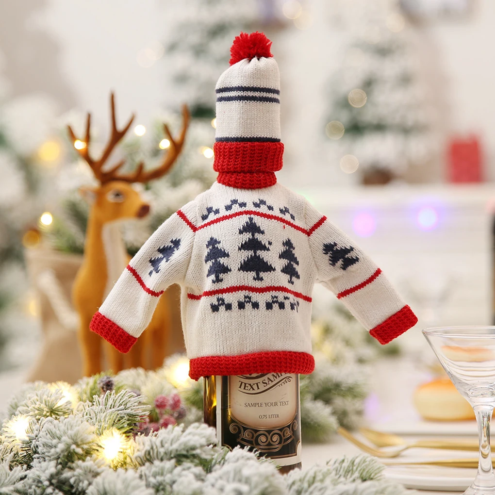 

Christmas Xmas Santa Snowman Wine Bottle Protector Sleeve Decoration Desk Cap Topper Cover Case Bag Festival Holiday Gift