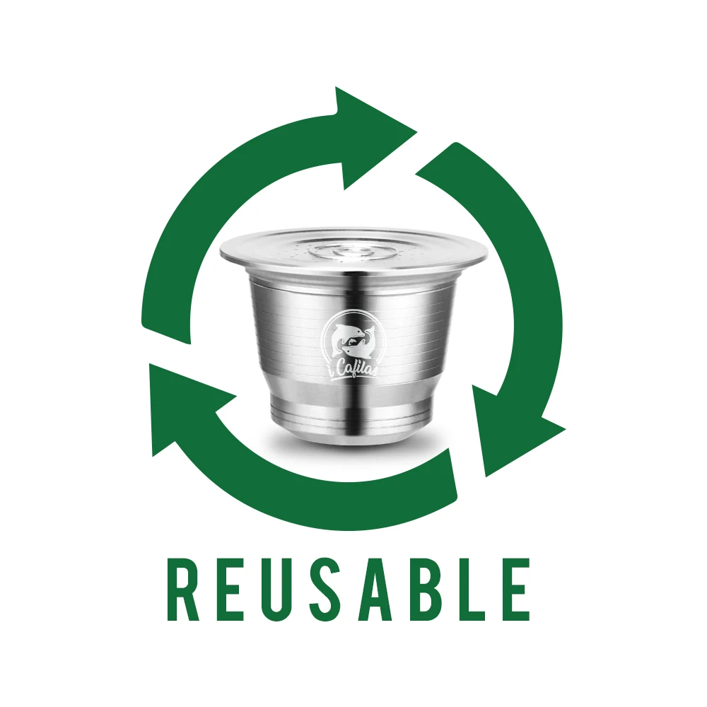 ICafilas Stainless Steel Metal Reusable Nespresso Capsule Refillable Coffee Pods Basket for Nespresso Coffee Machine ICafilas Stainless Steel Metal Reusable Nespresso Capsule Refillable Coffee Pods Basket for Nespresso Coffee Machine