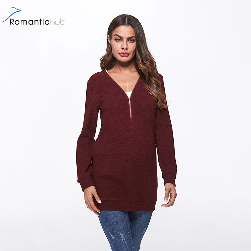 Aliexpress.com : Buy Romantichut Zip Up V Neck Women