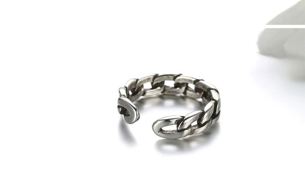 Чандлер, 925 пробы, серебряное, античное, большое звено, цепочка, кольца для женщин, миди, мизинец, палец, регулируемый, в винтажном стиле, Bague, Прямая поставка