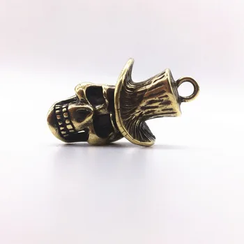 

42 * 20MM Brass Hat Skull Knife Beads Hangs Pendant Rope Copper Knife Fall Rope EDC Outdoors Knife Pendant Accessories Equipment