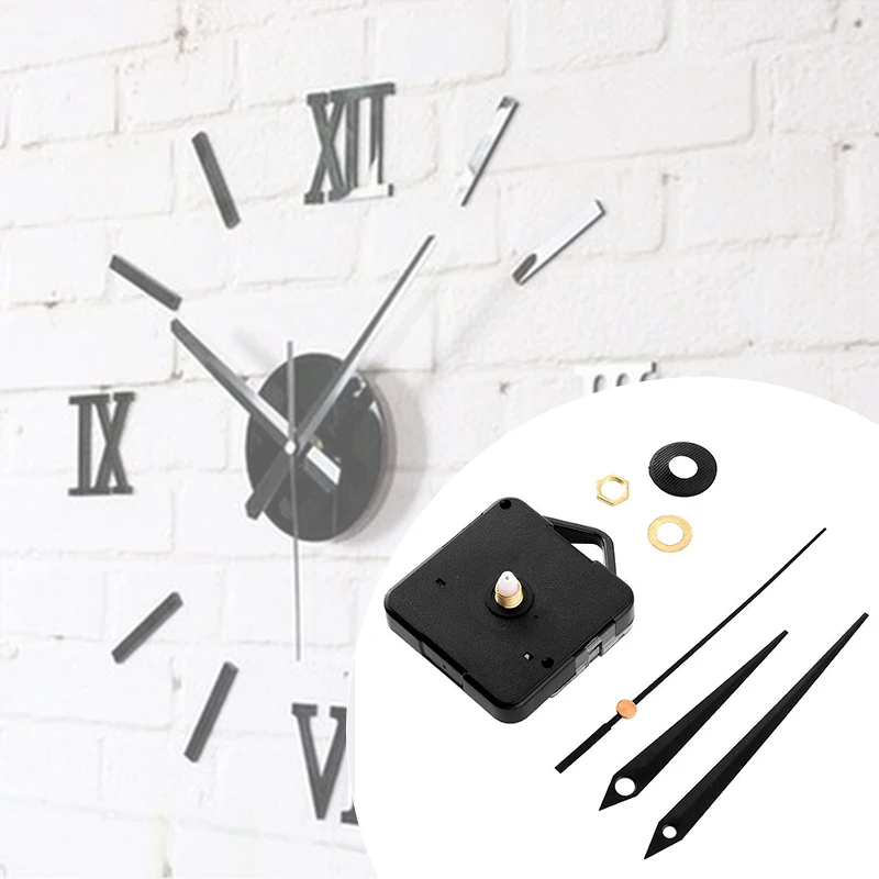 

Quiet Quartz Clock Movement Three Black Hands Mechanism Wall Clock Movement Mechanism Repair Parts Set Kit Mechanical Clock