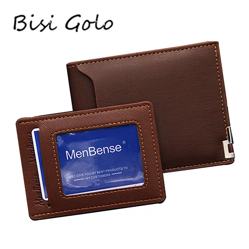 

BISI GORO Fashion Men Leather Wallets Purse Brand Wallet Men Short Male Clutch Men Money Bag Quality Guarantee Card Holder