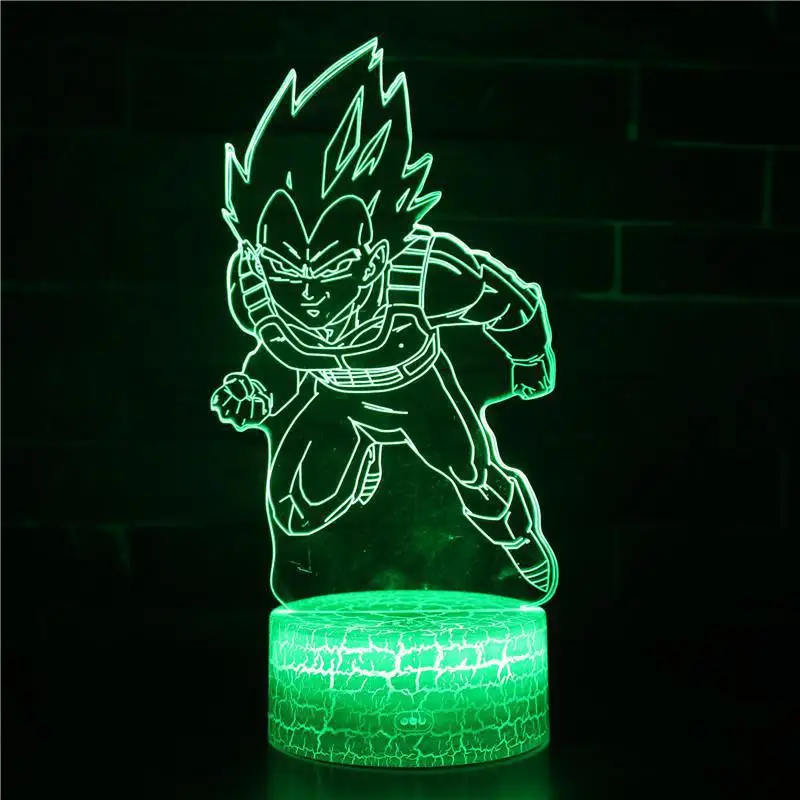 Dragon Ball Goku Strength bombes креативный настольный 3d светодиодный светильник для спальни декоративное освещение детские праздничные подарки ночник - Испускаемый цвет: 7 color change