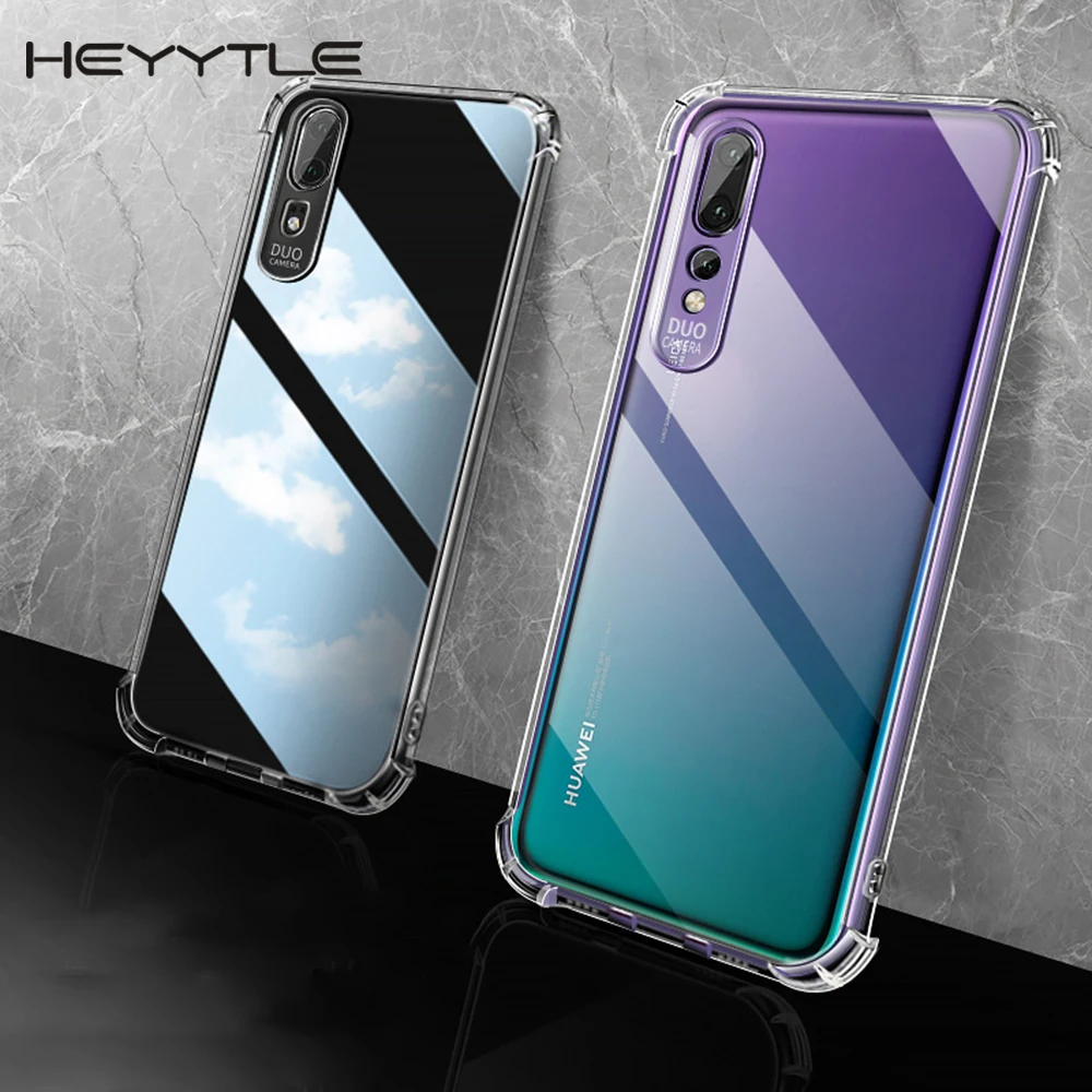 

Heyytle Ultra Thin Transparent Case For Huawei P30 P20 Pro Y6 Airbag Dropproof Cover For Huawei Mate 20 Lite Soft TPU Case Coque