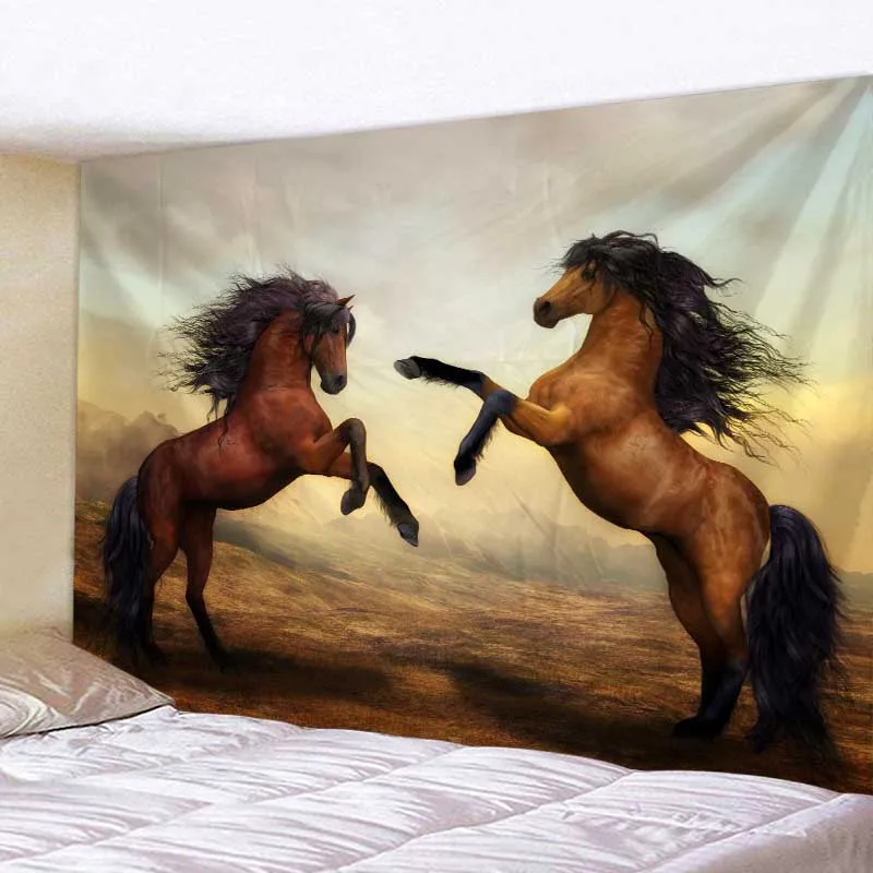 

The Two Horses Digital Printing Tapestry Sandy Beach Picnic Tower