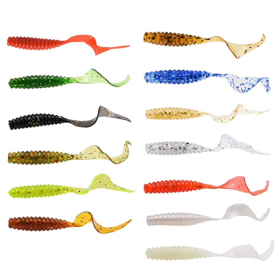 6cm 10pcs grub lure bait soft rubber silica worm lure fishing tackle for seewater and freshwater