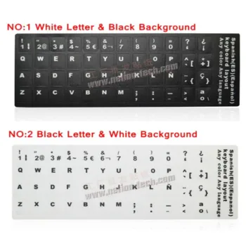

Spanish keypad label sticker, Eco-environment Plastic Spanish keyboard stickers for Laptop/computer