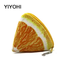 YIYOHI 11 см* 10 см милый стиль 3D печать фрукты молния плюшевый Кошелек для монет Kawaii Детский кошелек женские кошельки мини-сумочка