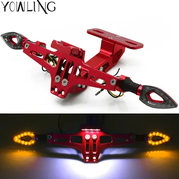 

FOR HORNET 250 600 900 Big Sheep FJS400 FJS600 MSX125 GW250 Motorcycle License Plate Bracket Holder with LED Turn Signal light
