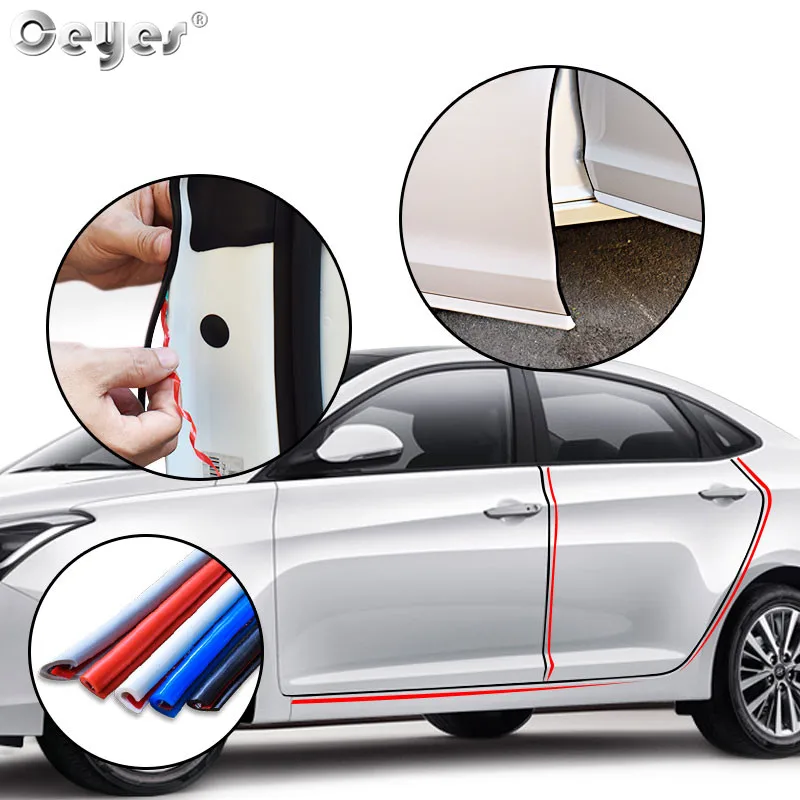 

Ceyes 8M Car Styling Interior Accessories Anti Collision Stickers Strip Door Scratch Edge Guard Cover Crash Bar Bumper Mouldings