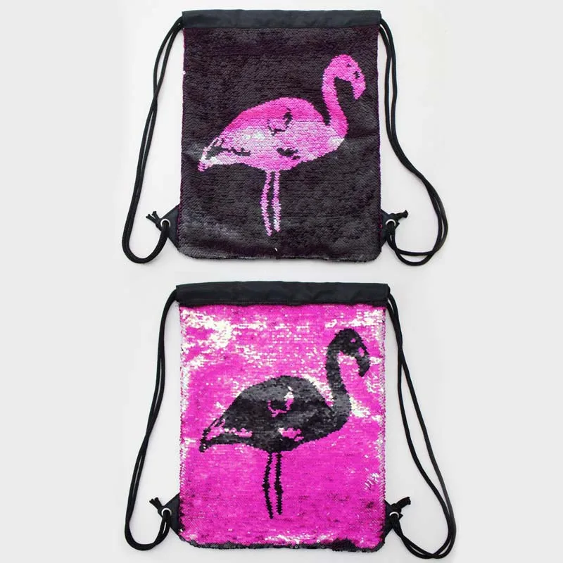 

2019 New Explosion Unicorn Flamingo Cranium Head Cartoon Embroidered Sequins Bunch Pocket Drawstring Free Color Discoloration