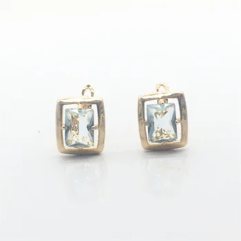 

Wholesale & Retail ! Gold Colour Blue Crystal CZ Fashion Jewelry Stud Earrings