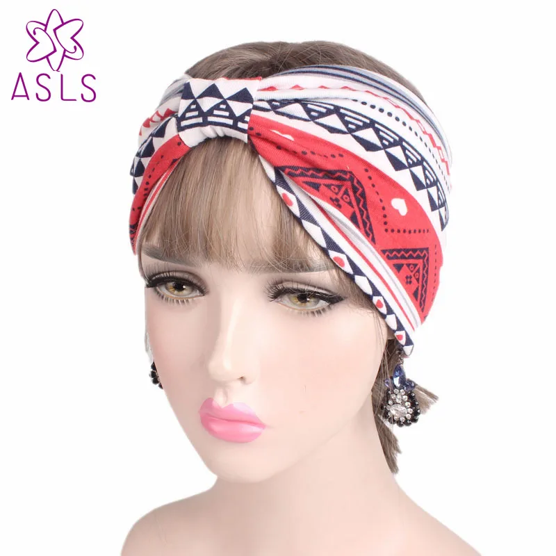 New Arrival Women Bandanas Soft Wide Cotton Headband Boho Head Wrap Yoga Sport Hair band Girls