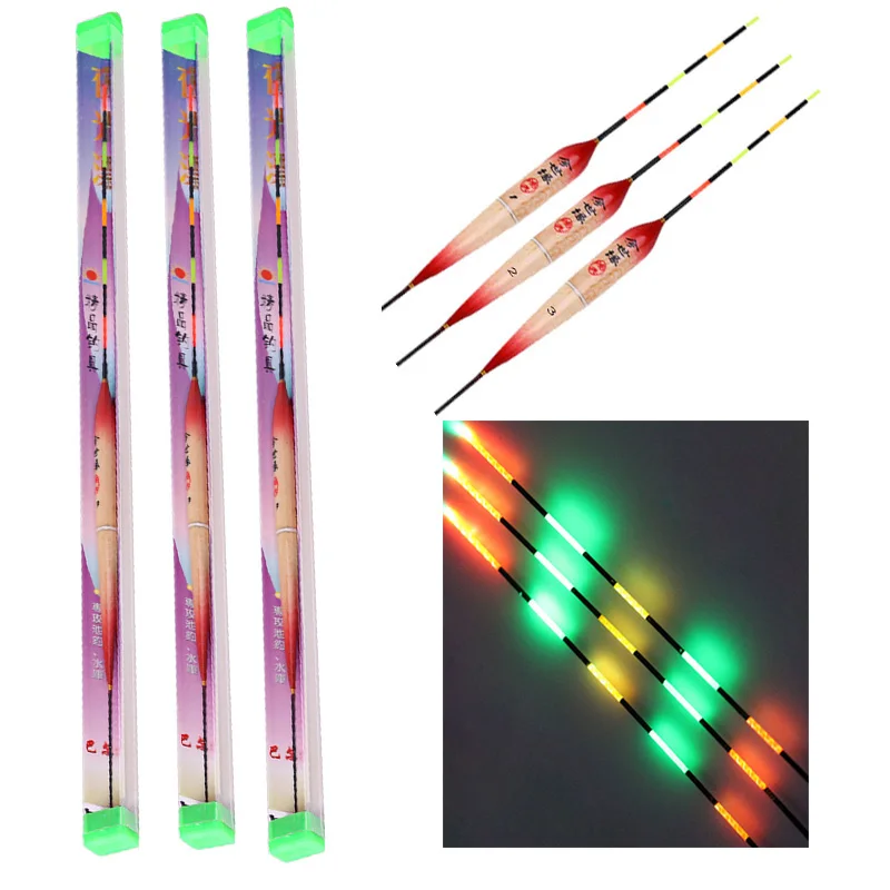 

New Arrival Led Electronic Fishing Float Night Floats Balsa Wood Night Vision Electric Float Fishing Tackle Luminous Float