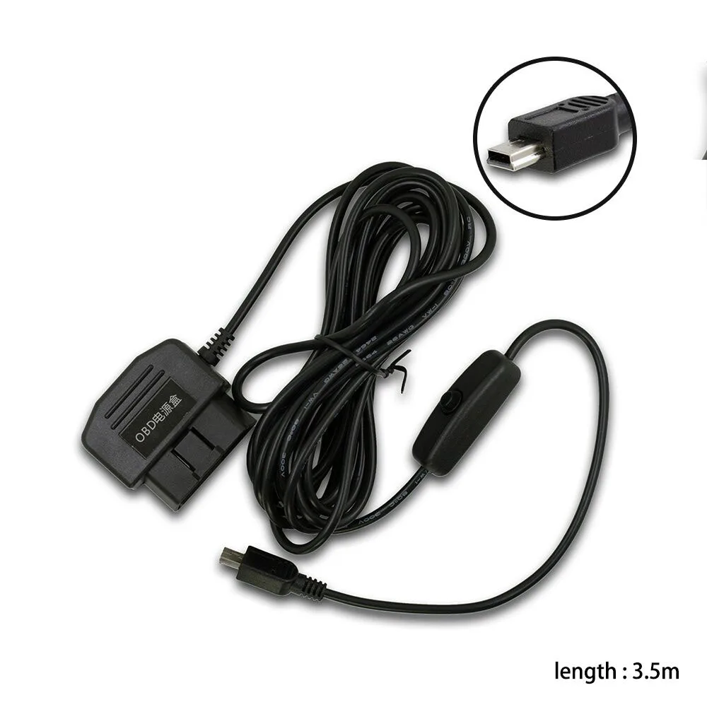 Автомобильный адаптер питания с usb кабелем для зарядки OBD2 автомобильный кнопкой