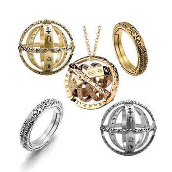 

2019 Hot Creative Astronomical Sphere Ball Rings Cosmic Finger Ring Complex Rotating Variable Form Pendant Ring Jewelry Gift
