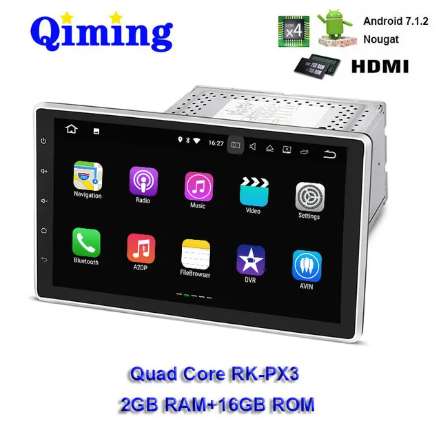 2G+16G Quad Core Android 7.1 Universal Car DVD Player 10.1