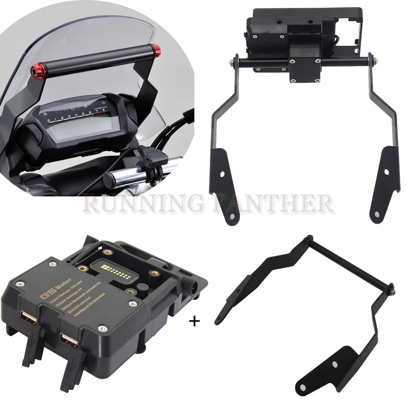 

Motorcycle Mobile Phone USB Navigation Bracket+Mobile Phone GPS Plate Bracket For HONDA NC700X 2012-2013 NC 750 X 2014-2015