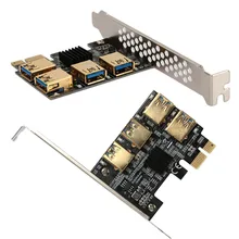 Amzdeal PCI-E 1X к USB3.0 4 PCI-E 16X карта для майнинга Плата расширения черный для Майнинг Биткойн