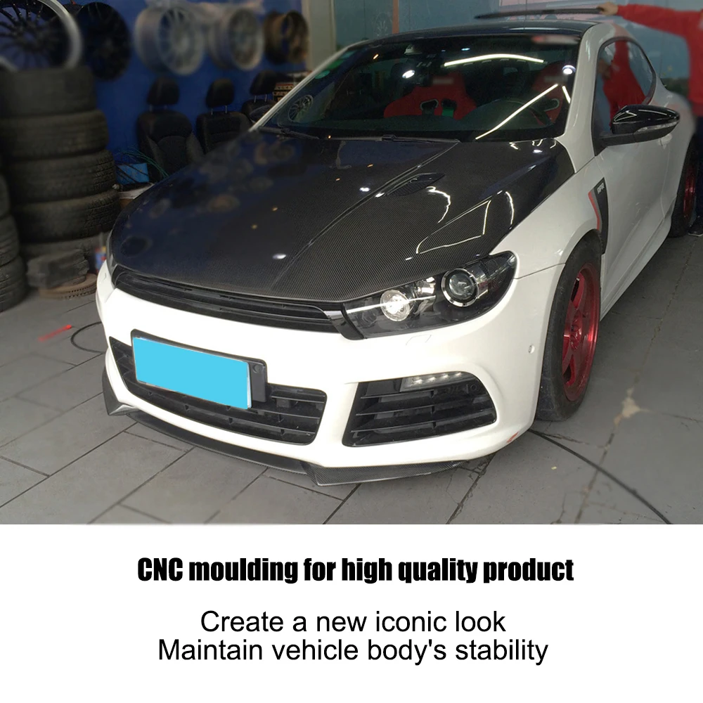 Передний бампер из углеродного волокна спойлер для Volkswagen VW Scirocco R 2009 2014 не