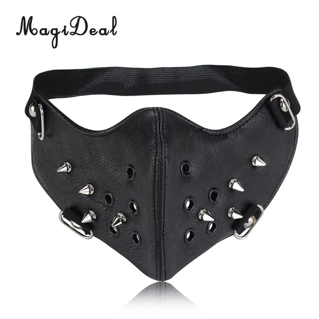 

MagiDeal Halloween Rivet Steampunk Half Face Mask Gothic Mask Cosplay Dust Protective