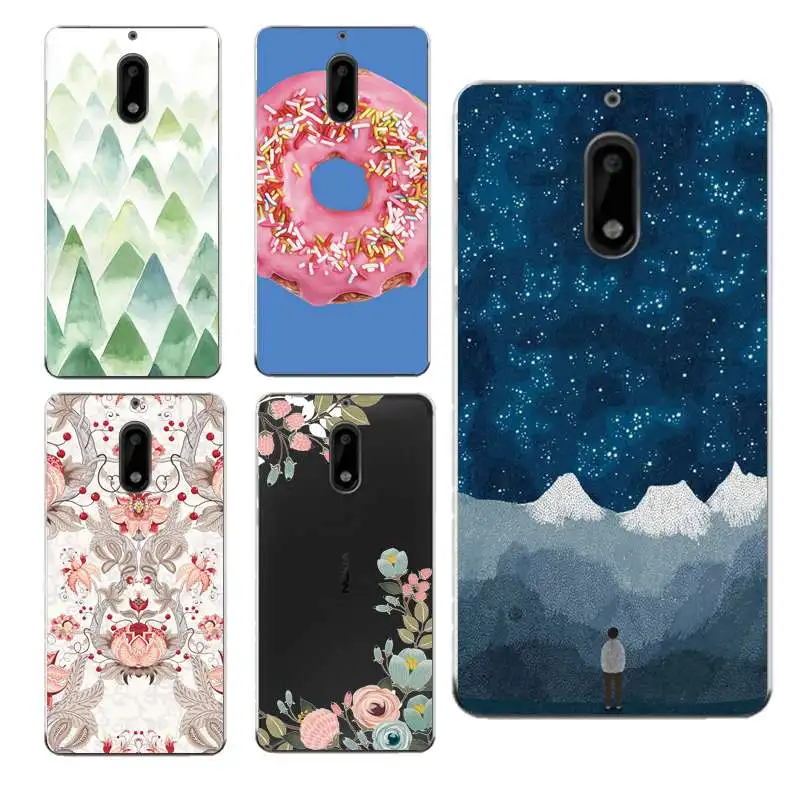 Мягкий прозрачный чехол из ТПУ для Nokia3 5 6 8 N540 N640 N535 N830 Starry Icecream Mountain Donuts бесплатная