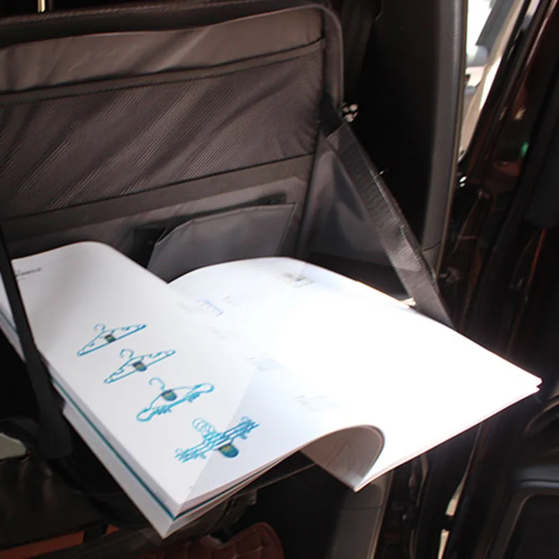 Black Laptop Computer Stand Tray Desk Table Folding Car Seat Back Storage Bag Safety Multi-function Computer Rack Car Organizer