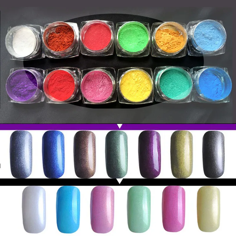 12 color Holographic Nail Powder Charm Dust Mermaid Chrome Nail Glitter Nail Art Pigment DIY Manicura Decoracion dual color nail art powder high saturation artwork making mirror nail art glitter fine powder polish chrome pigment for manicure