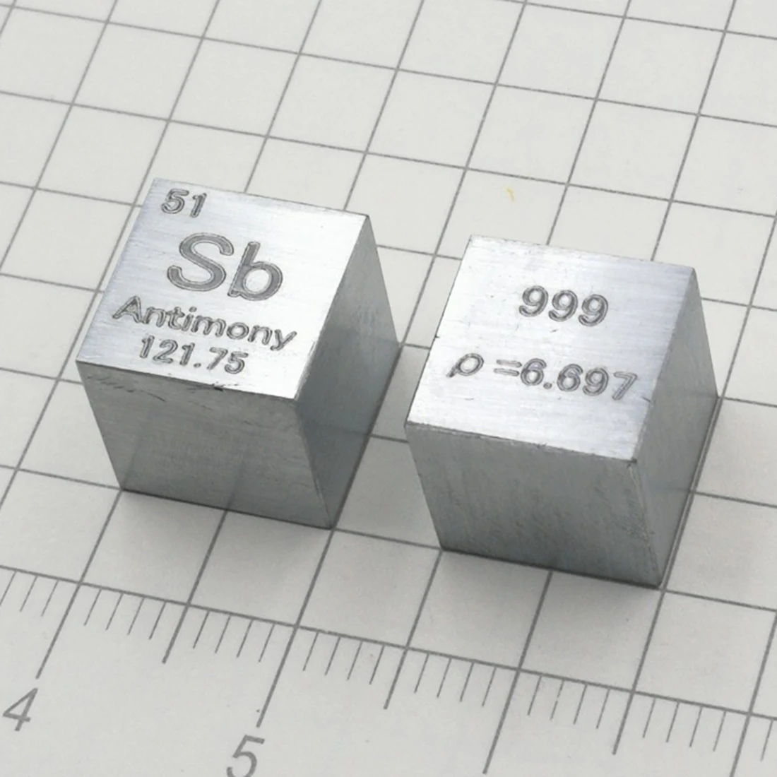  10 x 10 x 10mm Wiredrawing Antimony Cube Periodic Table Of Elements Cube for Lab Study Education Co