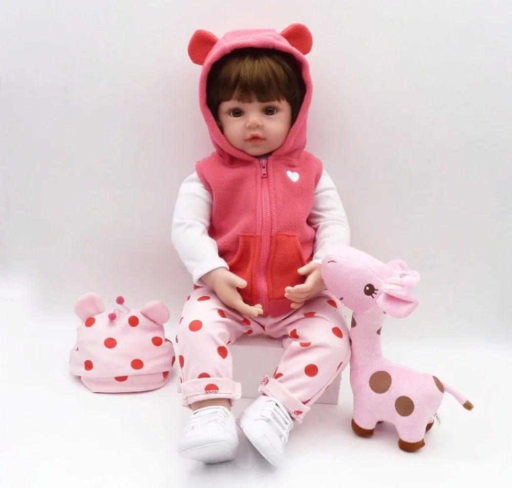 

48cm NPK Handmade Silicone reborn baby adorable Lifelike toddler Bonecas girl kid menina de silicone doll bebes reborn doll
