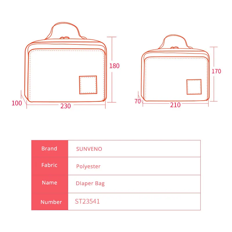 Sunveno новая Оригинальная водонепроницаемая сумка для подгузников, модная сумка для подгузников, многоразовая мокрая сумка для мам для ухода за ребенком, сумка для подгузников для беременных