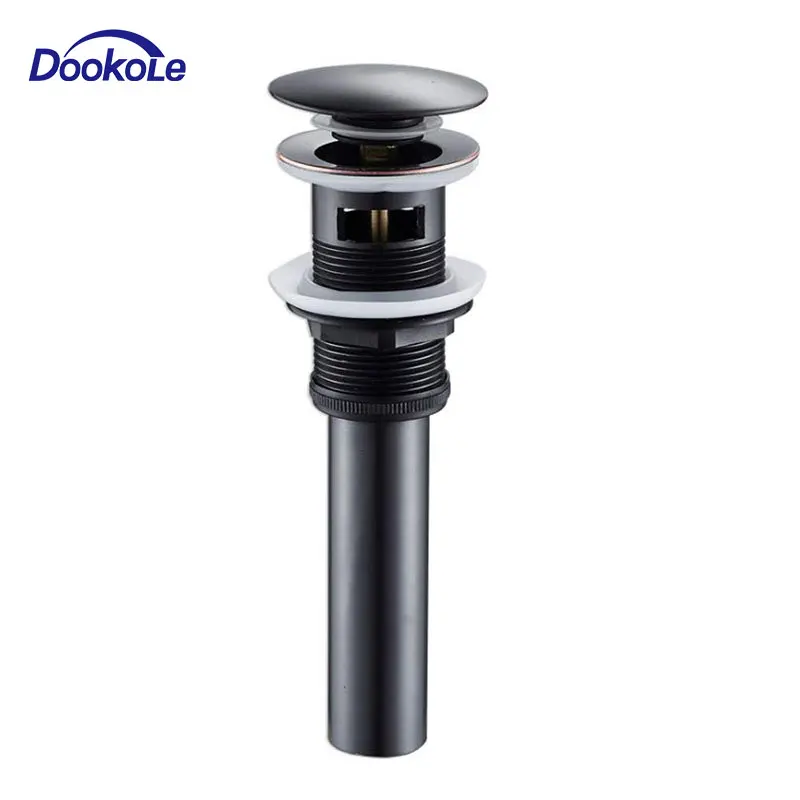 Bathroom Vessel Vanity Sink Pop Up Drain Stopper with Overflow,Black