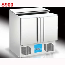 Shipping by sea 2door4 salad tank refrigerator display cool-keeping stainless steel Kitchen fruit storage cabinet workbench S900