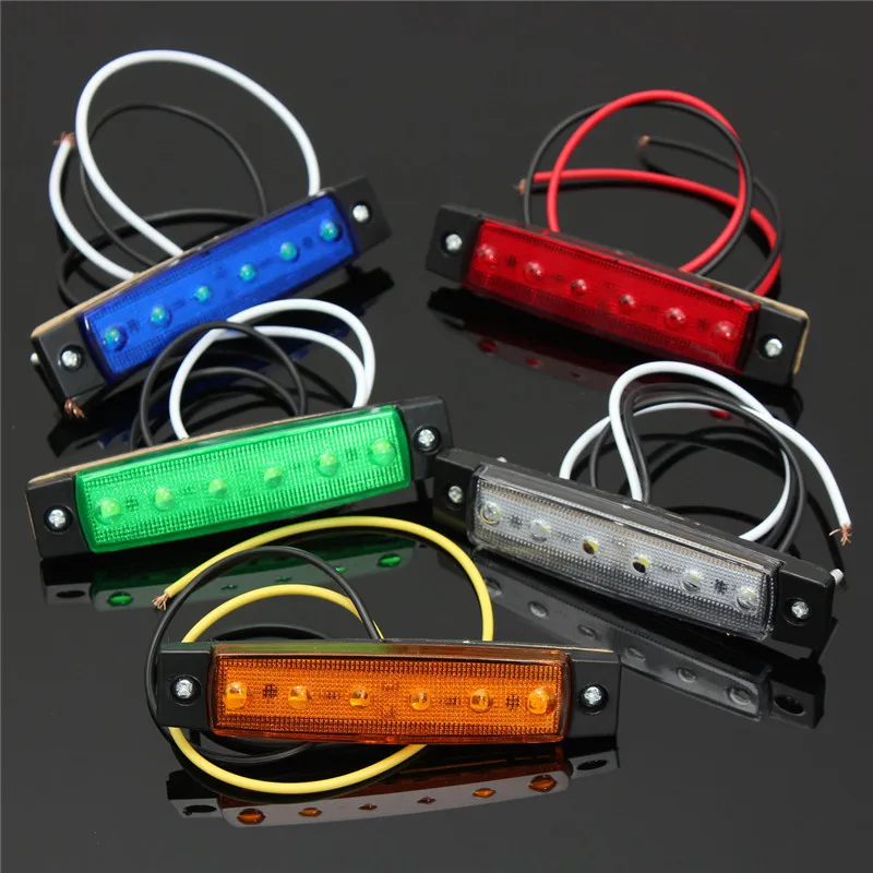 

1PCS DC 12V 6 LEDs Truck Trailer Side Marker Indicators Lights Brake Signal Lamp Red Green Yellow White Blue