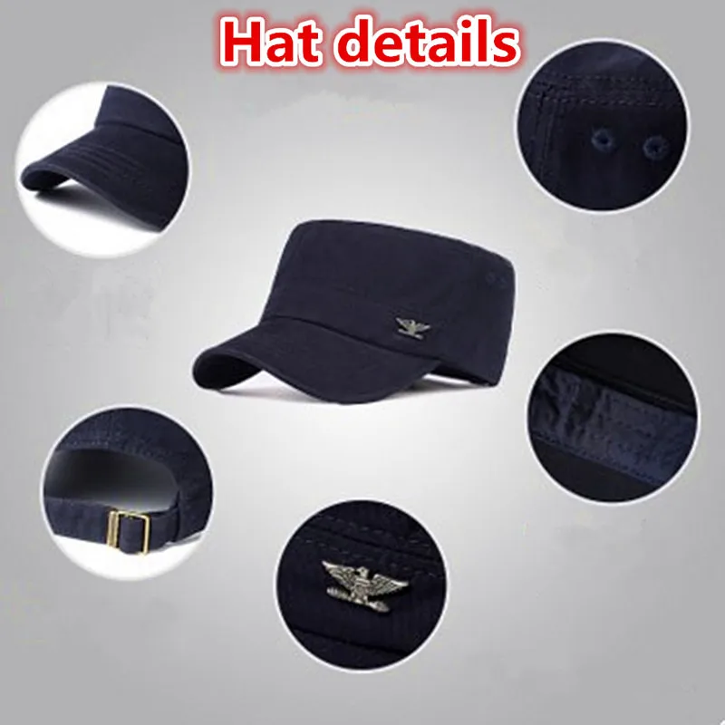 XdanqinX мужская плоская кепка s регулируемый размер хлопок Ретро армейские военные шапки папа Козырек Кепка, бейсболка Sombrero De Hombre